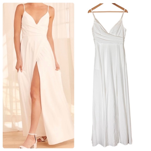 Lulus Dresses & Skirts - Lulus Bridal Choose Your Love White Surplice Sleeveless Maxi Dress
